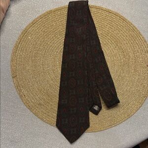 Lanvin Black and Red Geometric Men's Tie